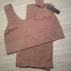 SKIMS stretch rib set in desert // size: xxs/xs
